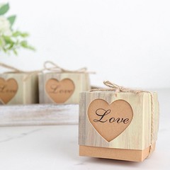 25 Natural Favor Boxes Rustic Wooden Design Party Gift Holders Party Decorations