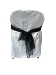 Set Of 10 Custommade Satin SlipCovers For Padded Folding Chairs Pink Black Bows