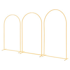 3PCS Gold Arch Backdrop Stand Set 8FT 7.2FT 6.6FT Wedding Party Decor