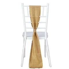 5 pcs GOLD 6″ x 108″ Faux Burlap Chair Sashes Wedding Decorations
