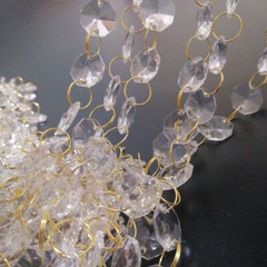 50M 14mm Octagonal Acrylic Crystal Beads Chain Strand Garland Wedding Hanging