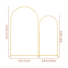 Uimoso Wedding Arch Backdrop Stand Metal Set 7.2 ft 6 ft Pack of 2 Party Decor