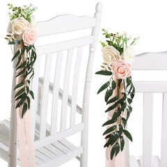 Hoteam 16 Pcs Wedding Aisle Decorations for Wedding Ceremony Pew Artificial F…
