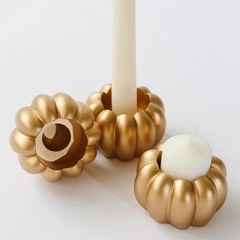 Gold Pumpkin Tealight/Candlestick Holder Wedding Reception Decor Favors 6
