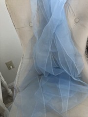Lot of 4 BLUE ORGANZA Sheer Chair Sashes/Runners/Ribbons/Bows Party Brand New