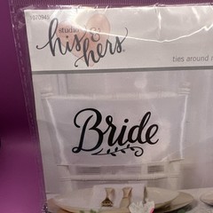Hobby Lobby Satin Bride 👰 & Groom 🤵 White Chair Sashes Wedding Signs 💋