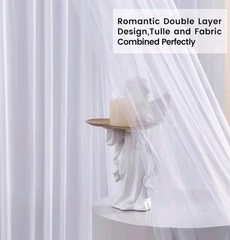 White Tulle Backdrop Curtains for Baby Shower Party Wedding Photo Drape Backdrop