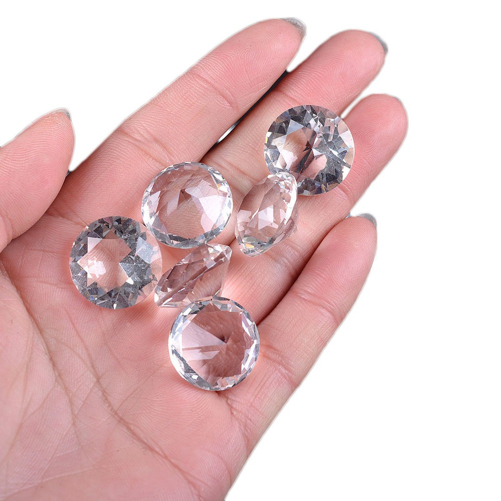 50pcs 18mm Clear Crystal Diamond Confetti Ornament Wedding Venue Decorations DIY