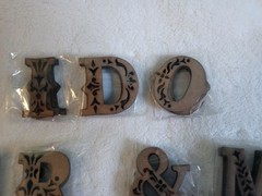 4 Sets *I Do* *Mr & Mrs* 2″ Wedding Table Decor Wood Letters Rustic Country