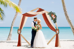 3 Panel Wedding Arch Draping Fabric 29.5″ X18Ft Pearl Fabric Drapes Wedding Shee