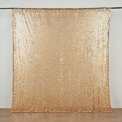 MATTE CHAMPAGNE 8×8 ft Big Payette Sequined BACKDROP CURTAIN Wedding Events