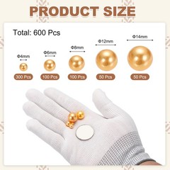 4/6/8/12/14mm Pearl Bead for Vase Filler, 600 Pcs Floating Beads, Orange