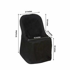 Polyester Folding Wedding Chair Covers 25 50 75 100 Bulk Black White Ivory