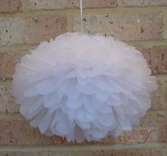 6x 30cm hot pink green white paper pom poms wedding baby shower venue decoration