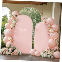 Arch Cover 2 Set – 7.2 and 6ft Arch Backdrop Cover Spandex 7.2FT+6FT Pink