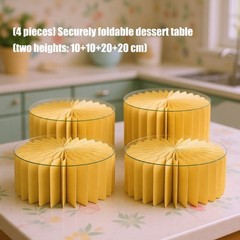 Pack of 4 Foldable Dessert Stands User Friendly Paper Multiple Tiers Display for
