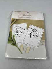 Simplicity Wedding Fan Kit 24ct DIY Printable Personalized w/ Handles & Bows