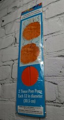 Pack Of 2 Orange 12″ Party Birthday Venue Decoration Tissue Pom Poms Hangings