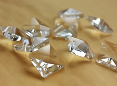 100Pcs Clear 18mm Glass Square Bead Crystal Prism Chandelier Chain Lamp Part
