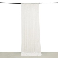 WHITE 5 ft Premium Velvet Backdrop Curtain Party Wedding Event Booth Decorations