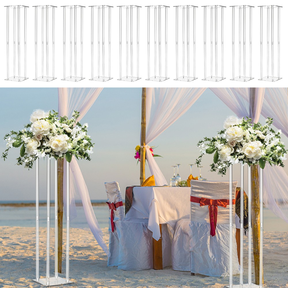 Flower Stand Acrylic Column Acrylic Wedding Centerpieces Table Decor 31.5″ 10Pcs