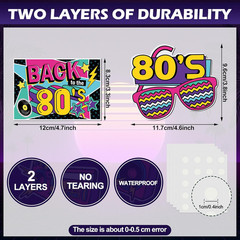 Seajan 60 Pcs Back to The 80s Party Decoration Retro 1980s Hip Hop Cutouts Ra…
