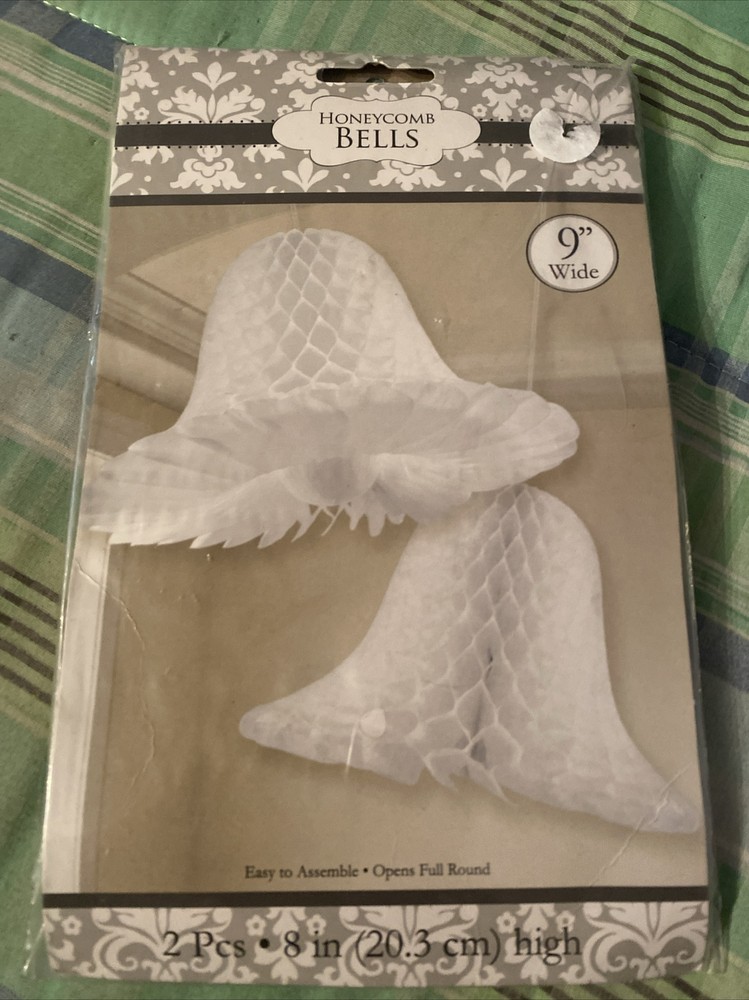 Honeycomb Bells 2 Pack 8in By 9 In White