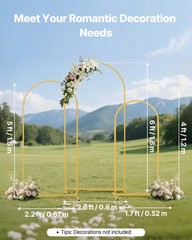 VEVOR Arch Backdrop Stand Metal Arch Backdrop Stand 6/5/4 ft 3 PCS for Wedding