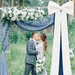 Extra Large White Satin Bow Decoration – 118×28 Inch