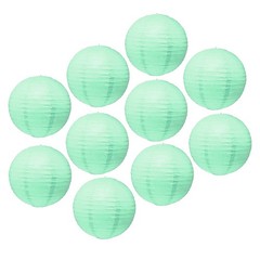 Mudra Crafts 12 Inch Round Chinese Mint Paper Lanterns Hanging Decor | 10 PCs…