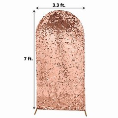 7 ft Payette Sequin Fitted Round Top Wedding Arch Backdrop Stand Cover Party