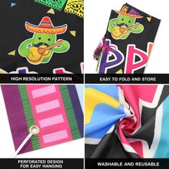 Mexican Fiesta Backdrop – Happy Birthday, Cinco De Mayo Carnival Party Decora…