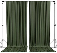 10 feet x 8 feet IFR Polyester Backdrop Drapes 10 ft x 8 ft Olive Green