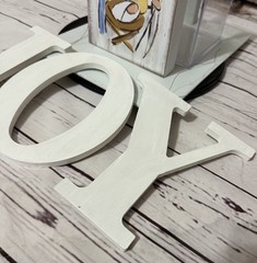 Joy Handmade Wooden Hanging Letters And Christmas Nativity Block Decor