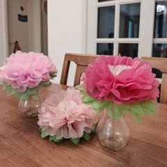 Pink Paper Flower Wedding Centerpiece Birthday Party Backdrop Nursery Room Wa…