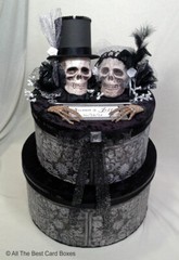 Gothic Wedding,card box,skull,personalized,black,gothic wedding decoration,bling