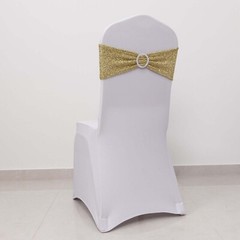 5 CHAMPAGNE Spandex Chiavari Chair Cushion Covers Wedding Reception Party