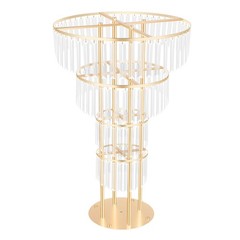 Wedding Gold Crystal Flower Stand Round Pedestal Stand Crystal Flower Stand