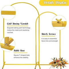Wedding Arch Stand Set 2pcs Spandex Cover Portable Backdrop Elegant Decor Party