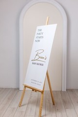 White Baby Shower Welcome Sign – Baby Shower Decor – Custom Acrylic Sign