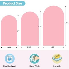 6.0 FT Arch Backdrop Cover Spandex Fitted Arch Party Cover for Photo, 6 FT Pink