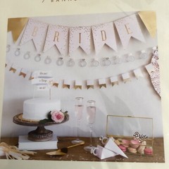 My Mind’s Eye BRIDE BANNER Pink Gold WEDDING To Be SHOWER DECOR Paperlove Rare!