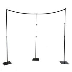 11ft Black Adjustable BACKDROP STAND KIT Curved Pipe Wedding Photo Background