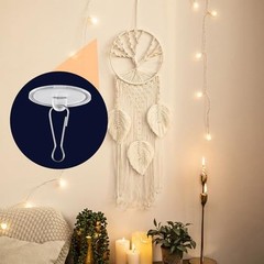 60 Pack Self-Adhesive Ceiling Hooks for Hanging,Damage-Free No-Drill Ceiling