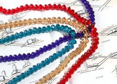 200Pcs Flat Round Faceted Crystal Beads Wheel Glass Beads Diy Loose Spacer 6mm