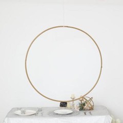 36-Inch wide Gold Metal Round Hoop Hanging Wreath Ring Wedding Party Decorations