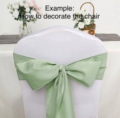 10 light green fabric ribbons for decorating chairs- (58 Inches X 13 inches).