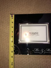 Mr & Mrs United In Love Black Mirror Glass Photo Frame Ornate Script Graphic
