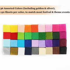 Simetufy 5400 Pcs 1 Inch Tissue Paper Squares, 36 1 x 1 Inch, 36 colors