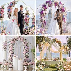 Metal Arch Backdrop Stand, 6FT+5FT+4FT Wedding Arch Frame, Gold Wedding Arch Bac